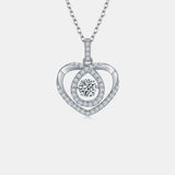 Moissanite 925 Sterling Silver Heart Shape Necklace - Trendsi - Flyclothing LLC