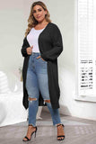 Plus Size Open Front Long Sleeve Cardigan - Trendsi - Flyclothing LLC