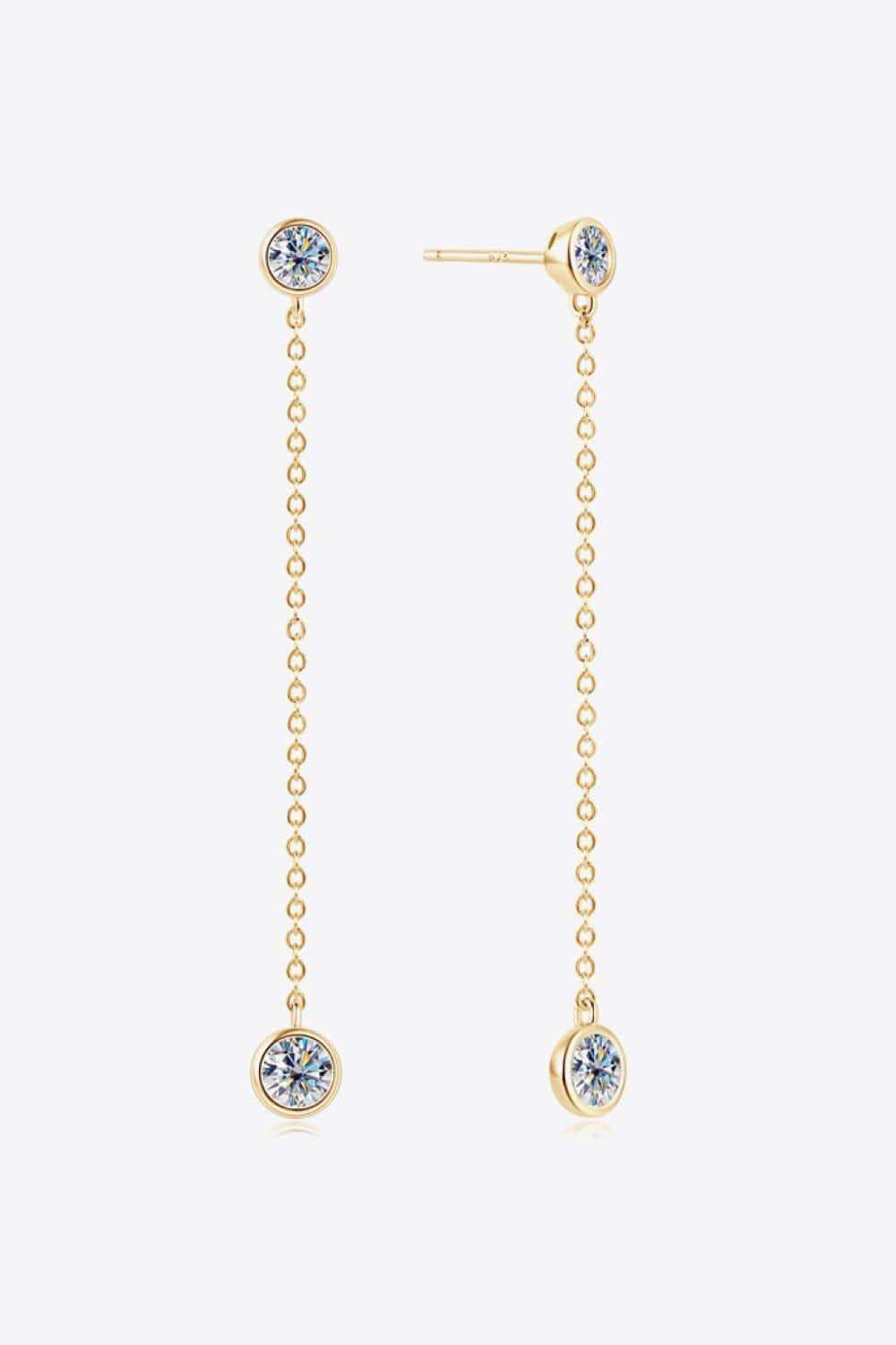 Moissanite Chain Earrings - Trendsi - Flyclothing LLC