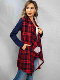 Plaid Open Front Cardigan - Trendsi - Flyclothing LLC