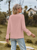 V-Neck Flounce Sleeve Blouse - Trendsi - Flyclothing LLC