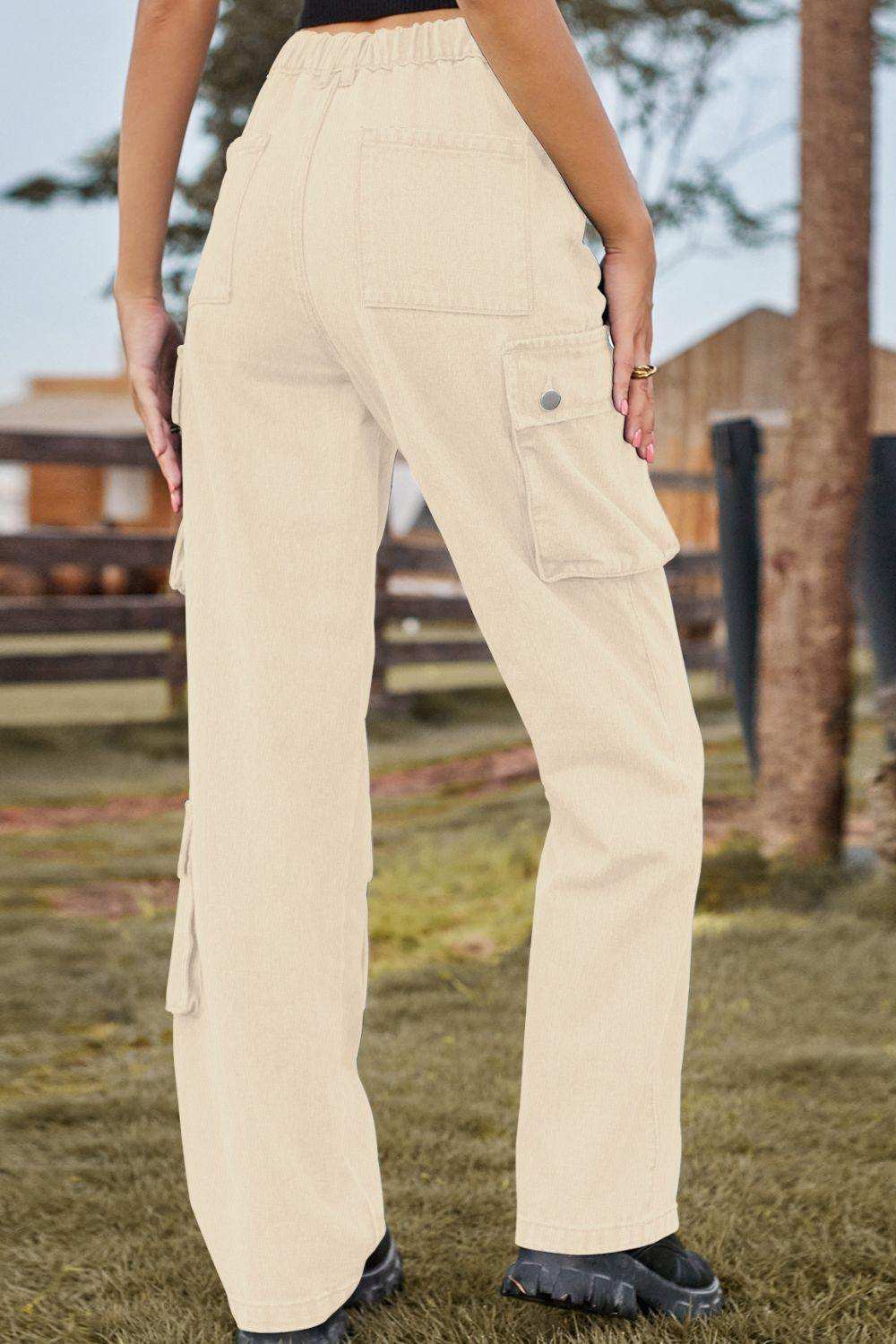 Loose Fit Long Jeans with Pockets - Trendsi - Flyclothing LLC