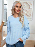 Dropped Shoulder Long Sleeve Sweater - Trendsi - Flyclothing LLC