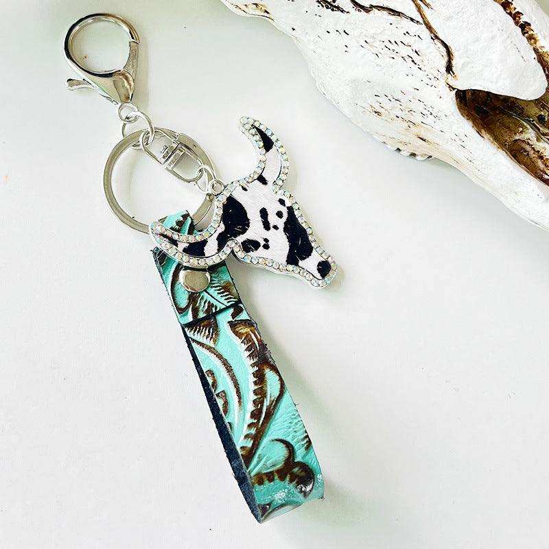 Rhinestone Bull Keychain - Trendsi - Flyclothing LLC