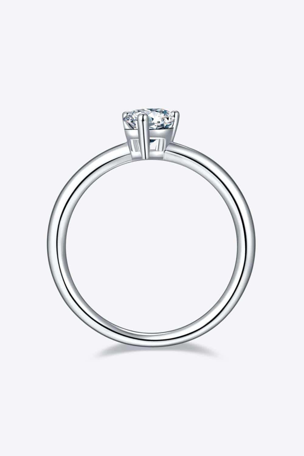 1 Carat Moissanite 925 Sterling Silver Solitaire Ring - Trendsi - Flyclothing LLC