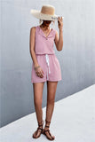 Sleeveless Buttoned Romper with Pockets - Trendsi - Flyclothing LLC