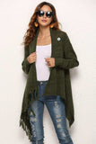 One-Button Tassel Tie Asymmetrical Hem Cardigan - Trendsi - Flyclothing LLC