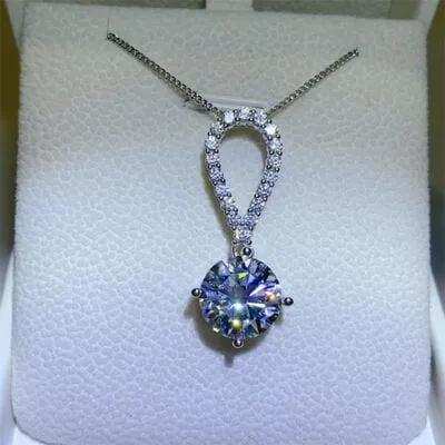 5 Carat Moissanite 925 Sterling Silver Teardrop Necklace - Trendsi - Flyclothing LLC