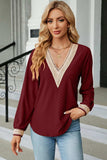 V-Neck Long Sleeve T-Shirt - Trendsi - Flyclothing LLC