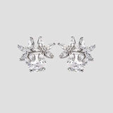 Zircon 925 Sterling Silver Flower Stud Earrings - Trendsi - Flyclothing LLC