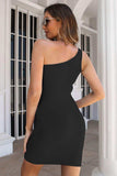 One-Shoulder Sleeveless Tulip Hem Dress - Trendsi - Flyclothing LLC