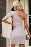 Sequin One Shoulder Mini Dress - Trendsi - Flyclothing LLC