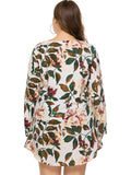 Full Size Floral Long Sleeve Mini Dress - Trendsi - Flyclothing LLC