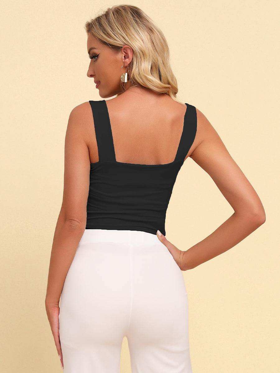 Square Neck Sleeveless Knit Top - Trendsi - Flyclothing LLC