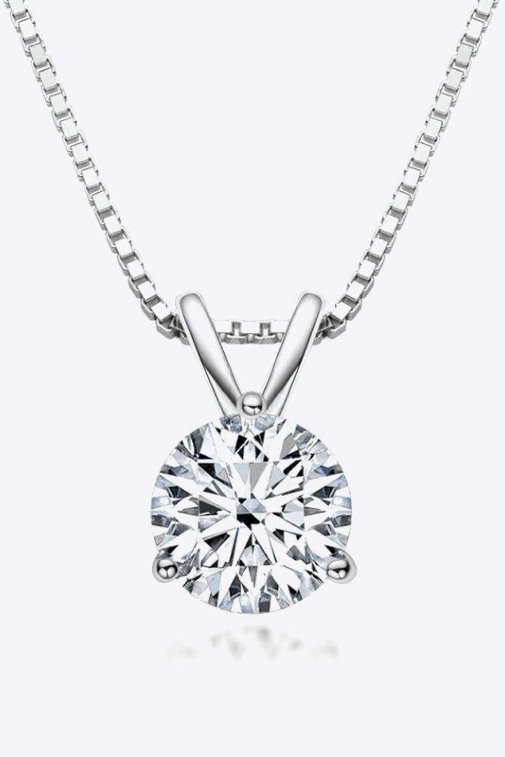 Show Off 1 Carat Moissanite Pendant Necklace - Trendsi - Flyclothing LLC