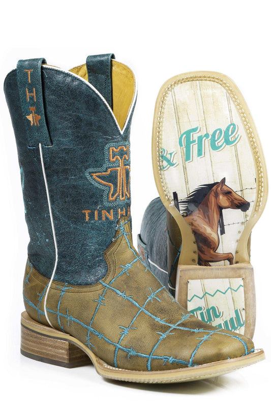 Tin Haul Womens Barbd Wire With Wild And Free Sole - Tin Haul - Flyclothing LLC