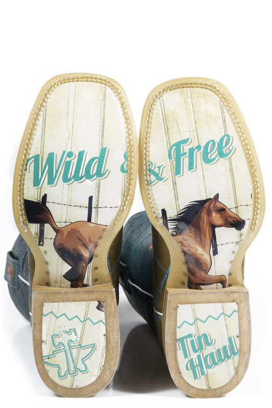 Tin Haul Womens Barbd Wire With Wild And Free Sole - Tin Haul - Flyclothing LLC