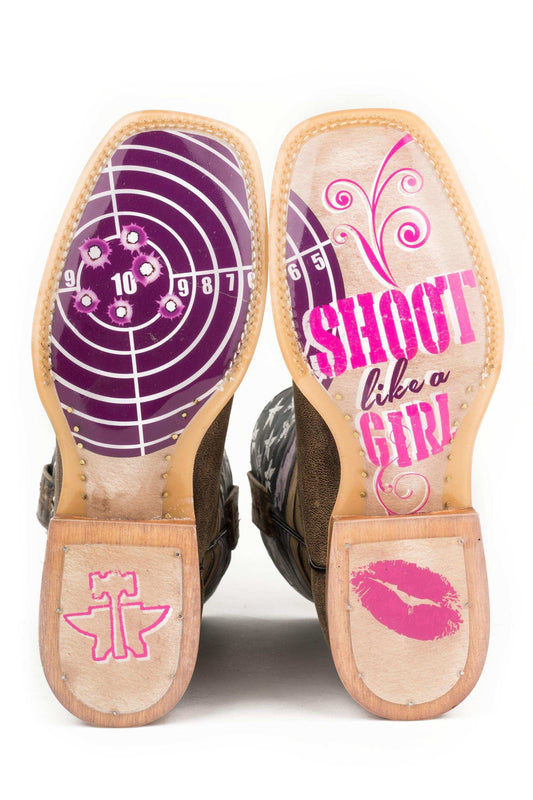 Tin Haul WOMENS AMERICAN WOMAN WITH SHOOT LIKE A GIRL SOLE - Tin Haul - Flyclothing LLC