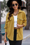 Button Up Collared Neck Long Sleeve Jacket - Trendsi - Flyclothing LLC