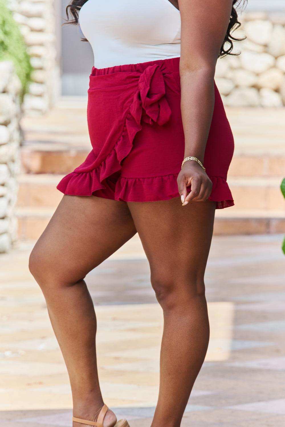 GeeGee Remember Me Plus Size Ruffled Hem Skort - Trendsi - Flyclothing LLC