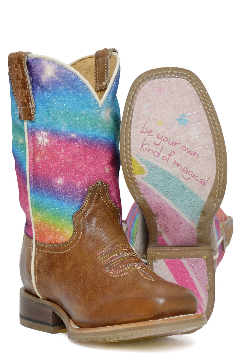 Tin Haul BIG GIRLS RAINBOW SPARKLES WITH MAGICAL STAR SOLE - Tin Haul - Flyclothing LLC