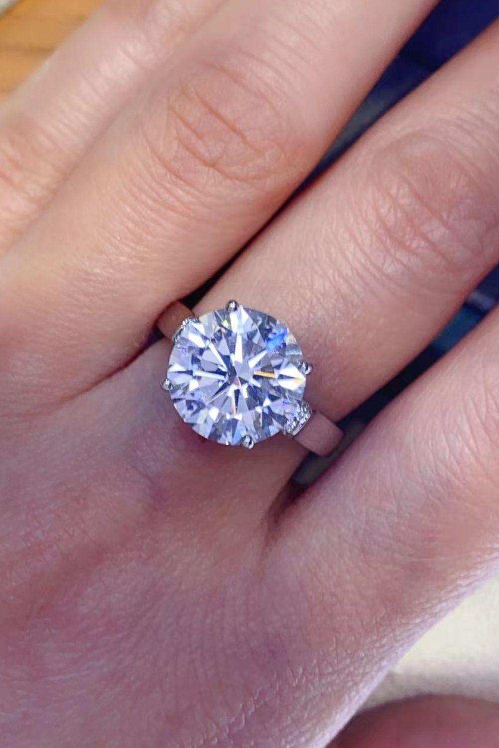 5 Carat Moissanite Platinum-Plated Ring - Trendsi - Flyclothing LLC