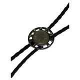 Silver Wagon Wheel with Genuine Buffalo Nickel Western Bolo Tie - Rockmount Clothing - Flyclothing LLC