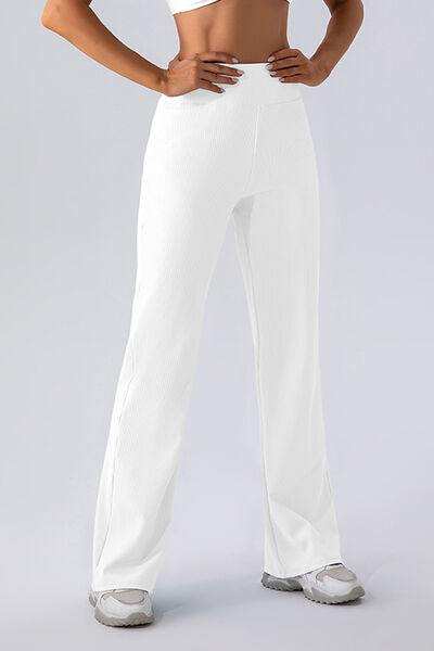 High Waist Straight Active Pants - Trendsi - Flyclothing LLC