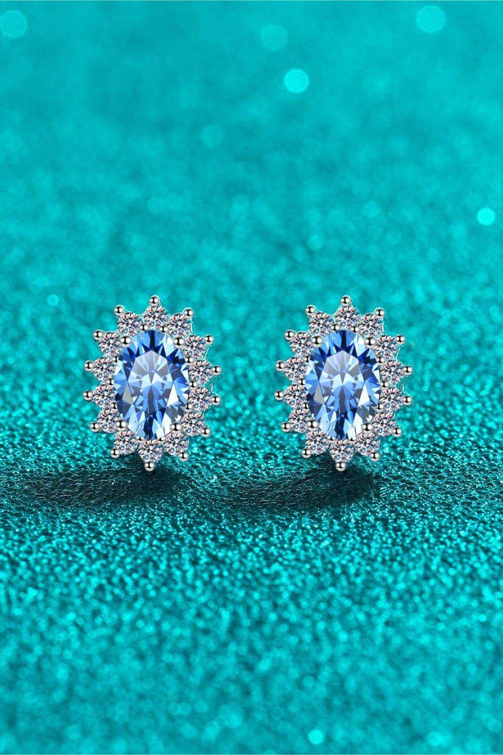 1 Carat Moissanite 925 Sterling Silver Stud Earrings - Trendsi - Flyclothing LLC