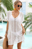 Openwork Plunge Dolman Sleeve Cover-Up Dress - Trendsi - Flyclothing LLC