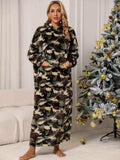 Camouflage Hooded Teddy Night Dress - Trendsi - Flyclothing LLC