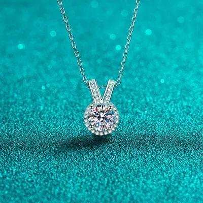 1 Carat Moissanite Rabbit Ears Shape Pendant Necklace - Trendsi - Flyclothing LLC