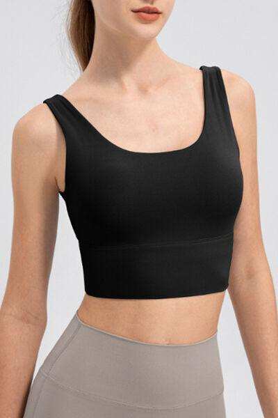 Scoop Neck Wide Strap Active Tank - Trendsi - Flyclothing LLC