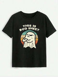 THIS IS BOO SHEET Round Neck T-Shirt - Trendsi - Flyclothing LLC