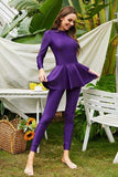 Mock Neck Long Sleeve One-Piece Swimwear - Trendsi - Flyclothing LLC