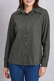Collared Neck Button Up Denim Top - Trendsi - Flyclothing LLC