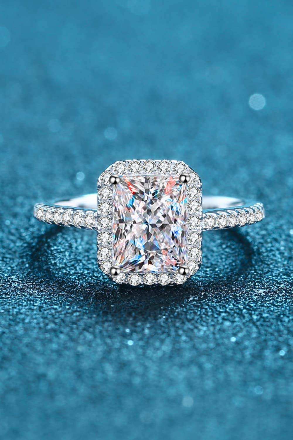 2 Carat Moissanite 925 Sterling Silver Halo Ring - Trendsi - Flyclothing LLC