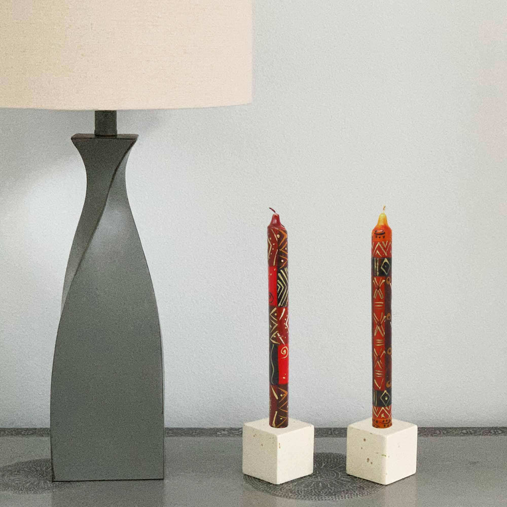 Set of Three Boxed Tall Hand-Painted Candles - Bongazi Design - Nobunto - Nobunto - Flyclothing LLC
