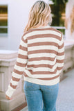 Striped Round Neck Long Sleeve Sweater - Trendsi - Flyclothing LLC