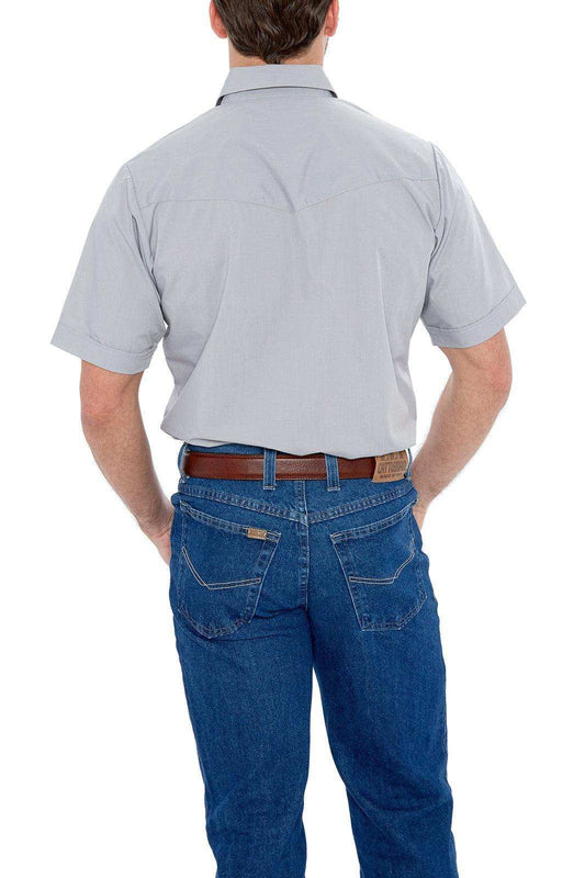ely cattleman gray short sleeve solid western shirt - Ely Cattleman - Flyclothing LLC