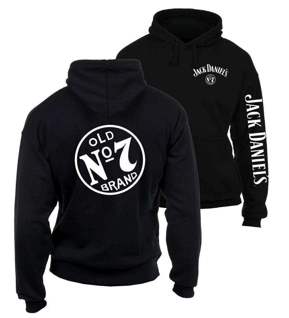 Jack Daniel's Mens Hoodie W/ Logo On Front, Back & Sleeve Shirt - Jack Daniels Clothing - Flyclothing LLC