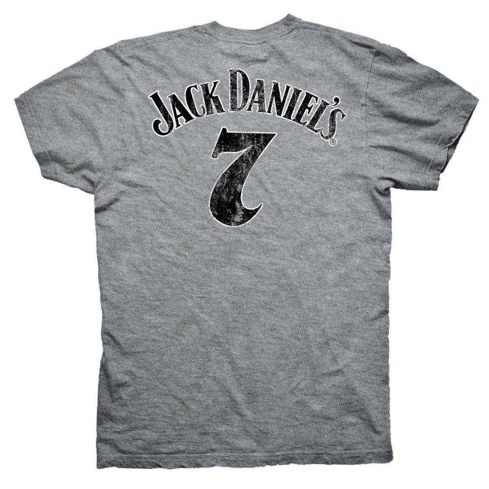 Jack Daniel's Gray Distressed Logo Mens T-Shirt - Jack Daniels Clothing - Flyclothing LLC