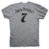 Jack Daniel's Gray Distressed Logo Mens T-Shirt - Jack Daniels Clothing - Flyclothing LLC