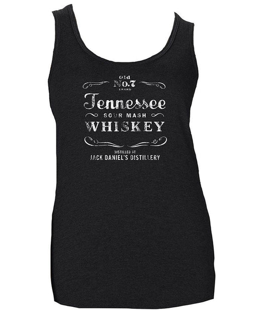 Jack Daniel's Ladies Black Tank W/ Tenn Whiskey Logo Front Shirt - Flyclothing LLC
