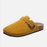 Suede Closed Toe Buckle Slide - Trendsi - Flyclothing LLC