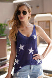 Star V-Neck Knit Tank - Trendsi - Flyclothing LLC