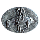 End of the Trail Pewter Western Belt Buckle - Rockmount Clothing - Flyclothing LLC