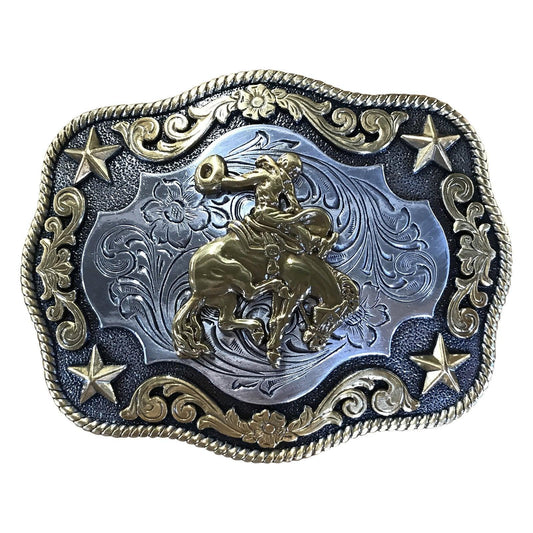 Bronc Rider Western Belt Buckle in Gold - Flyclothing LLC