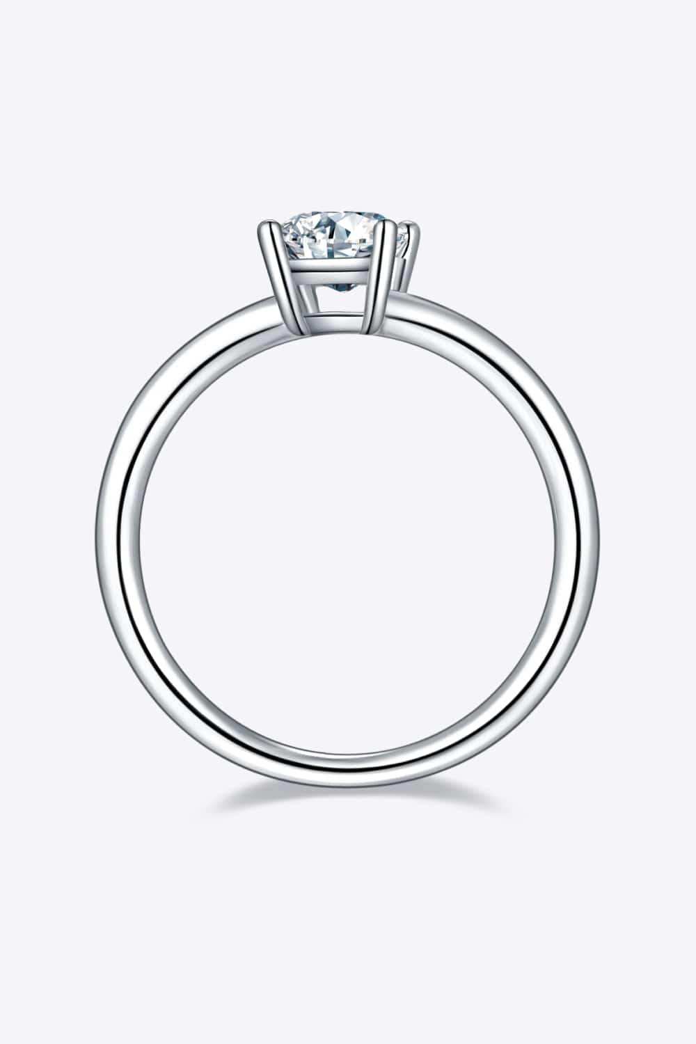 1 Carat Moissanite 925 Sterling Silver Solitaire Ring - Trendsi - Flyclothing LLC