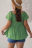 Ditsy Floral Flutter Sleeve Peplum Blouse - Trendsi - Flyclothing LLC